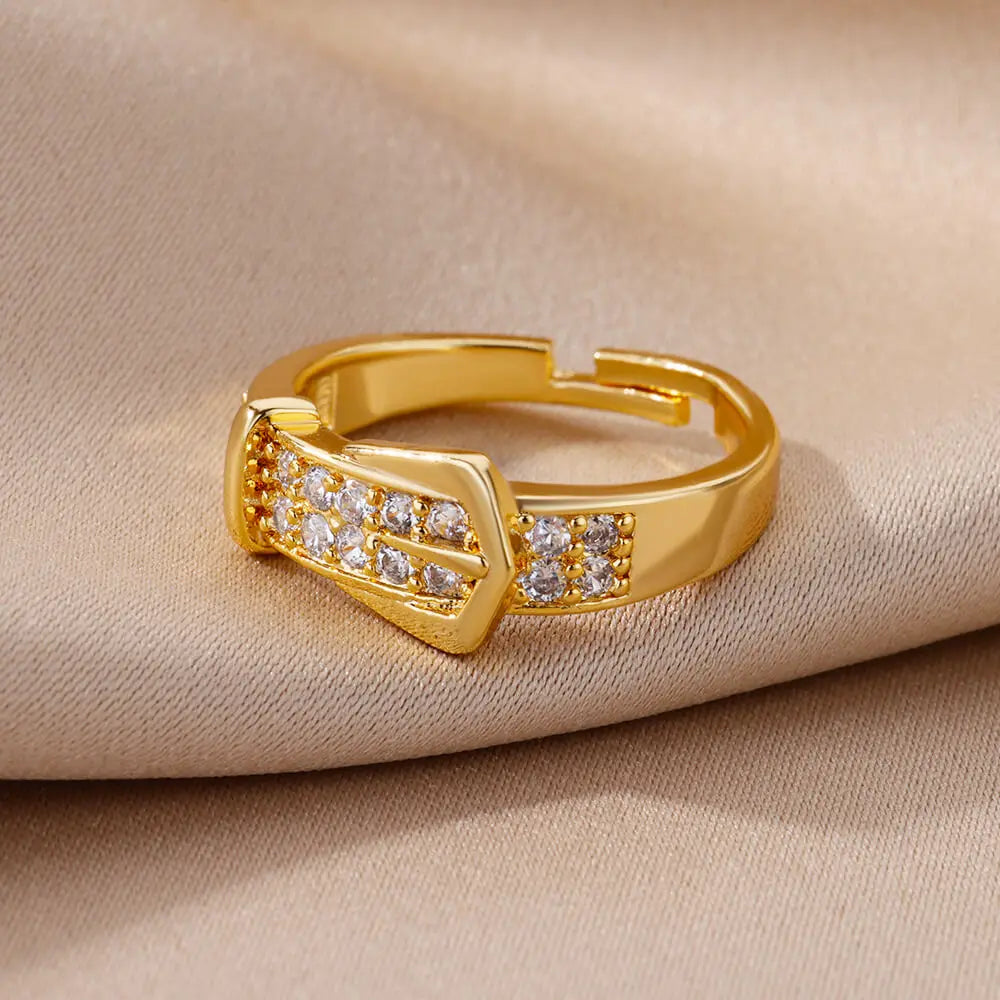 Luxury Zircon Geometric Ring