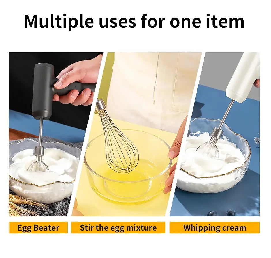 1PCS Wireless Electric Food Mixer – 3-Speed Egg Beater & Cream Mixer