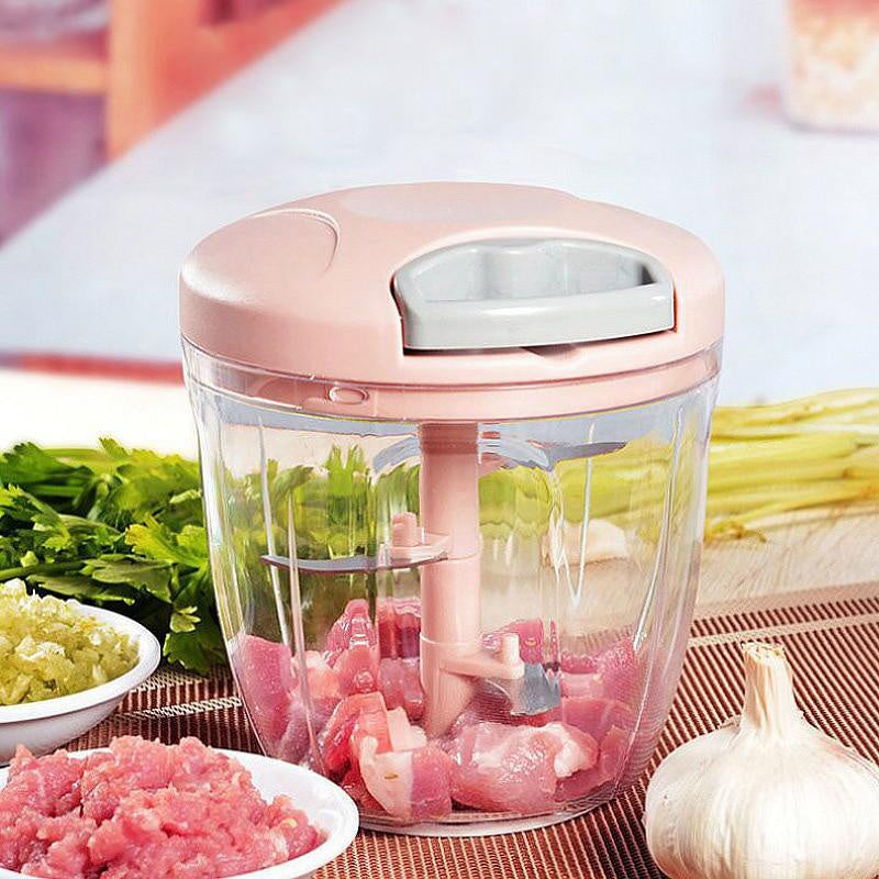500/900ml Manual Meat Mincer & Garlic Chopper – Vegetable & Onion Cutter