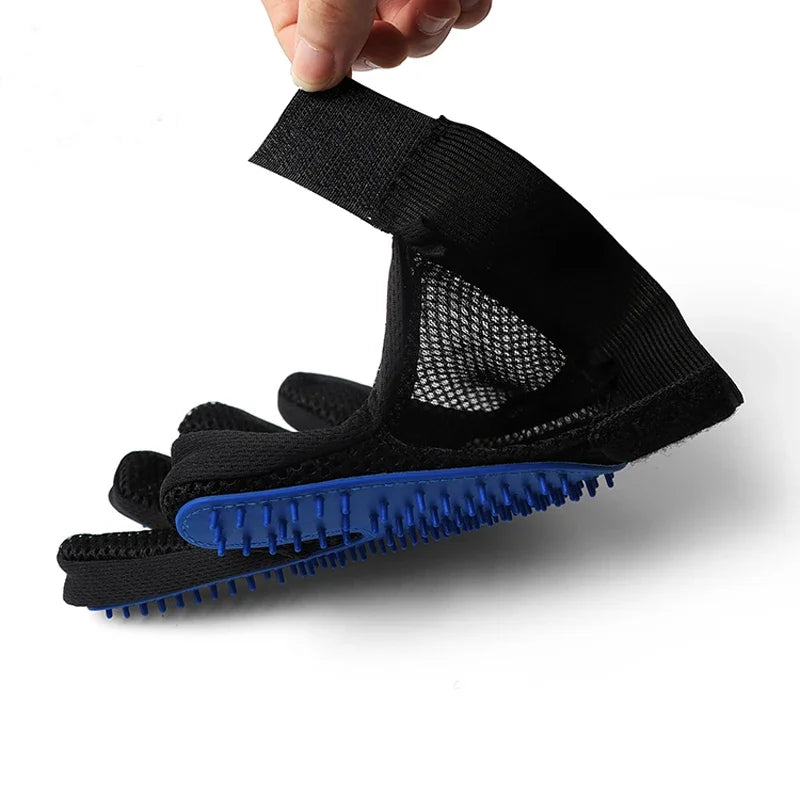 Silicone Pet Grooming Gloves – Hair Brush & Remover for Dogs & Cats