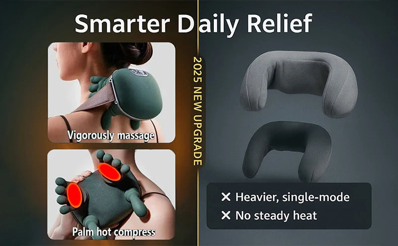 “2025 Bionic N7 Neck & Shoulder Massager – 3 Modes, Full Body Kneading Pillow