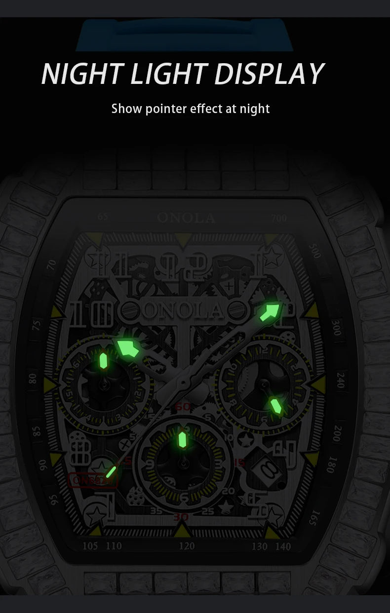 ONOLA Herre Automatisk Ur – Militær Sport