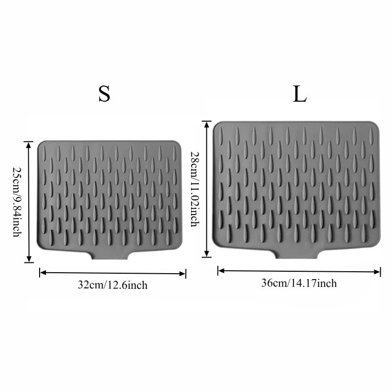 Silicone Kitchen Drain Mat with Non-Slip Base