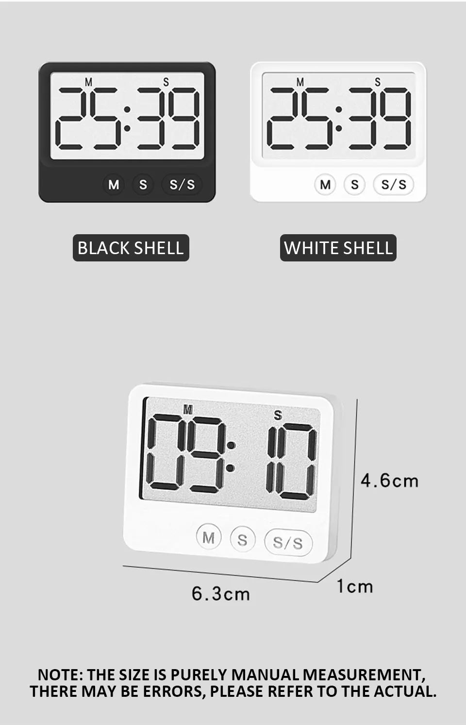 Digital Magnetic Countdown Timer – LCD Large Screen, Mute, Kids & Kitchen Use