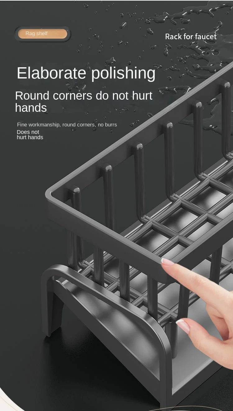 Kitchen Sink Sponge & Cleaning Cloth Storage Rack