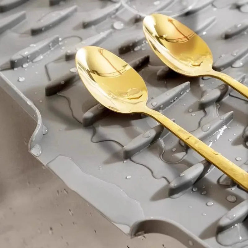 Silicone Kitchen Drain Mat with Non-Slip Base
