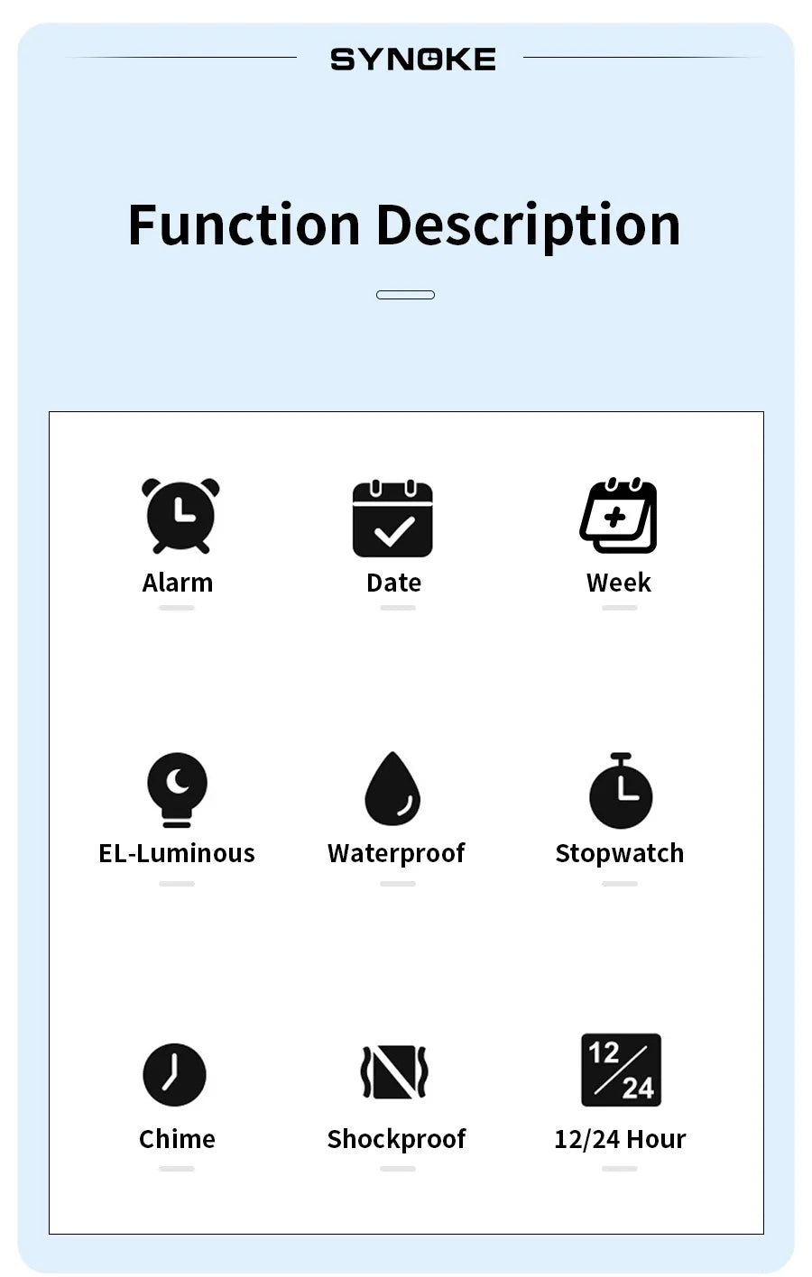 SYNOKE Men’s Digital Sports Watch