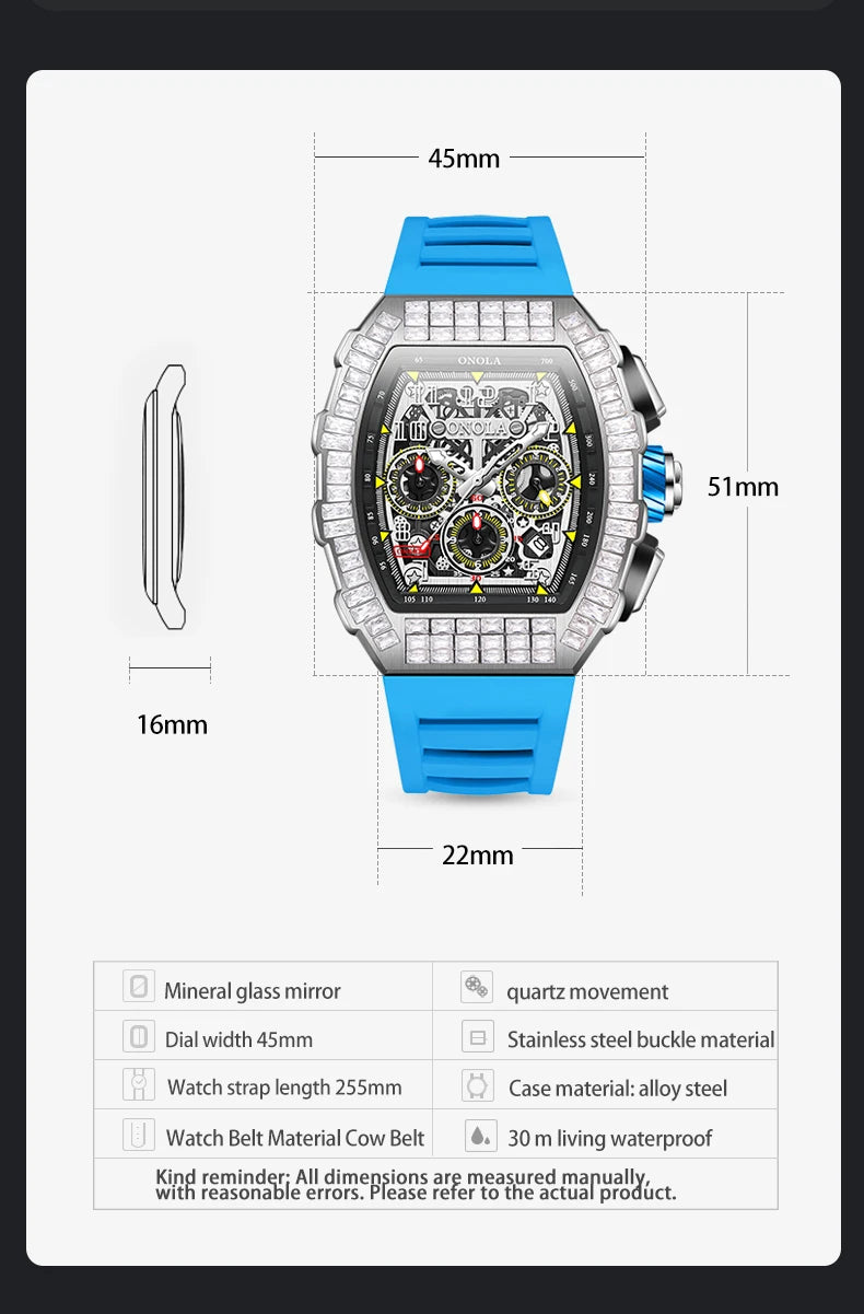 ONOLA Herre Automatisk Ur – Militær Sport