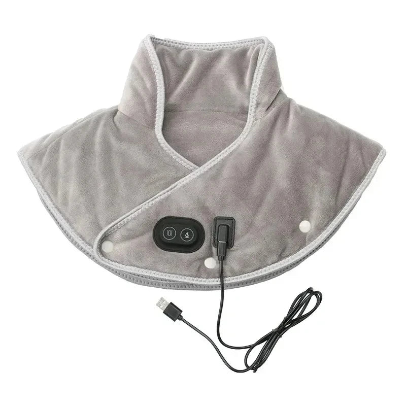 Electric Heated Shoulder & Neck Massager – USB Vibrating Wrap