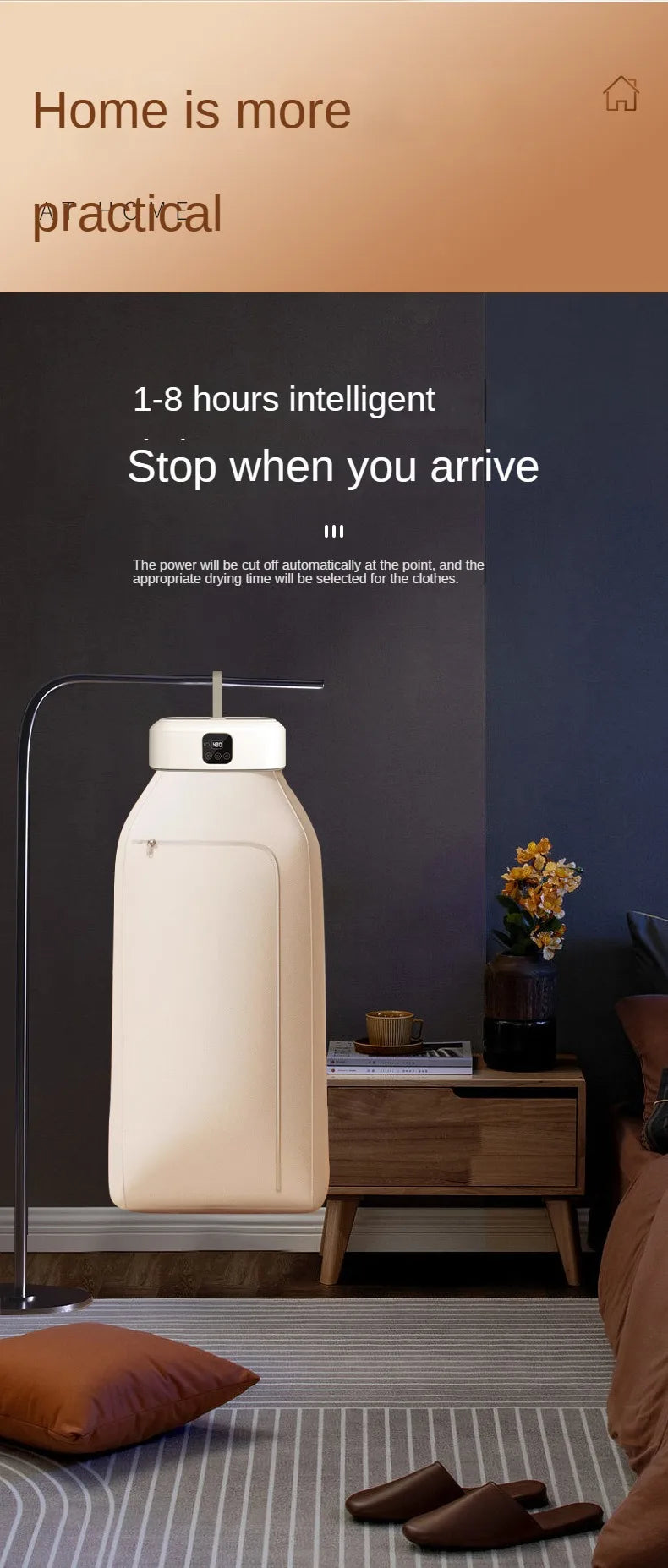 “Remote Control Electric Clothes Dryer – Multifunctional, Warm Air, Timer