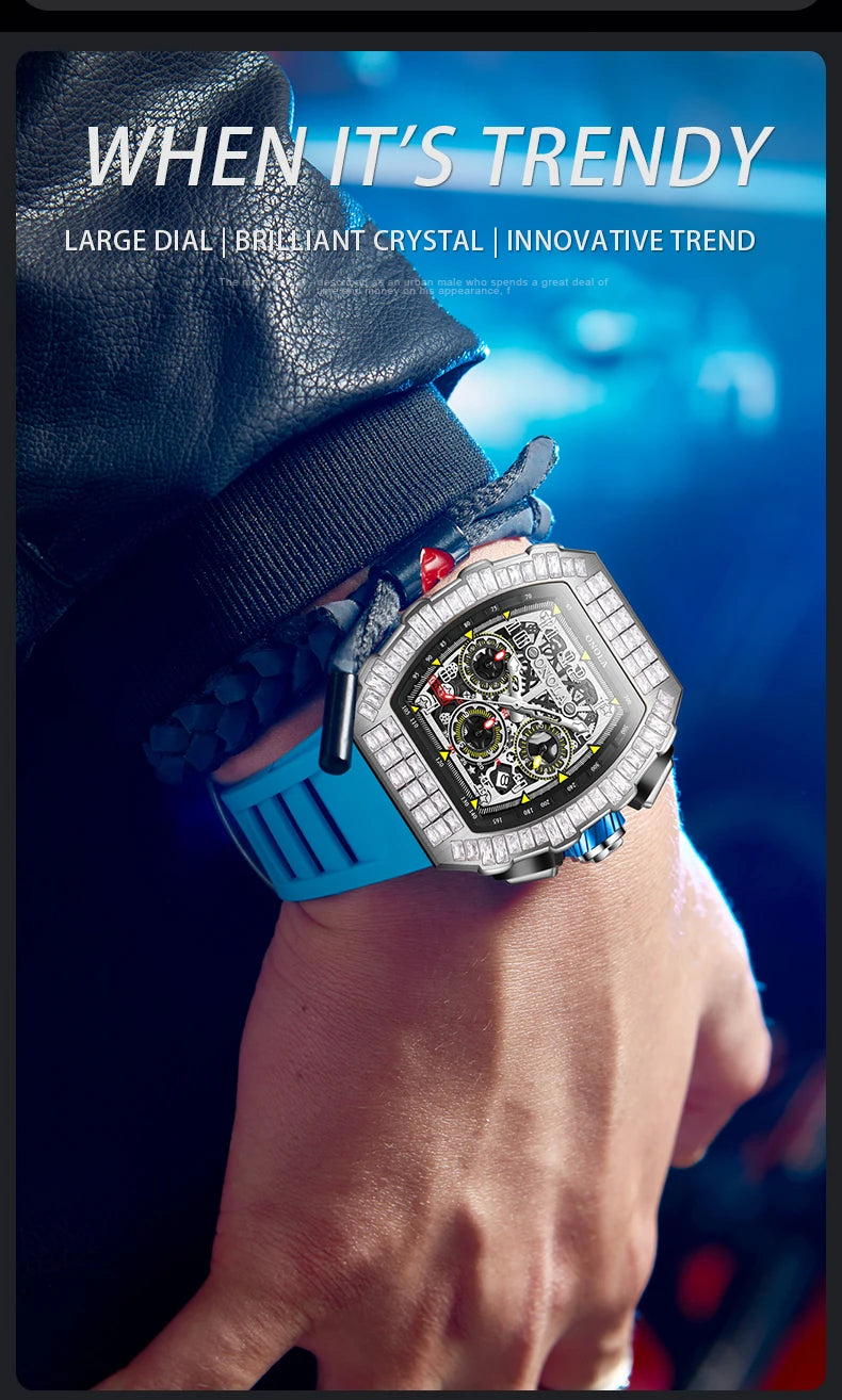 ONOLA Herre Automatisk Ur – Militær Sport