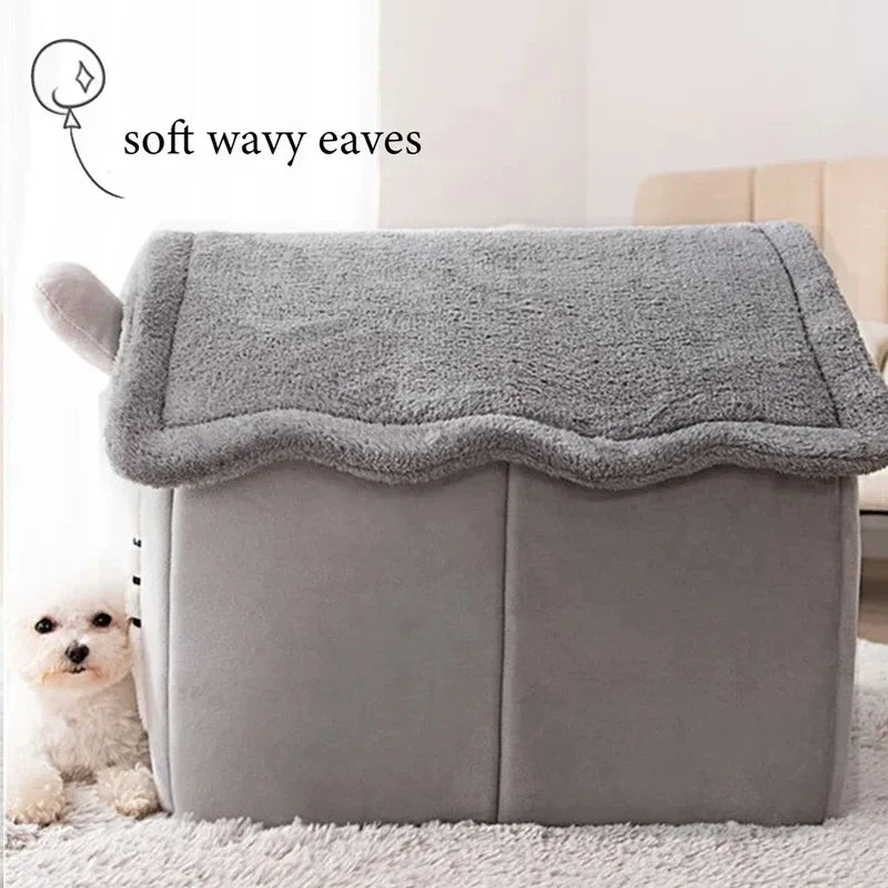 Foldable Pet House with Mattress – Winter Bed for Dogs & Cats