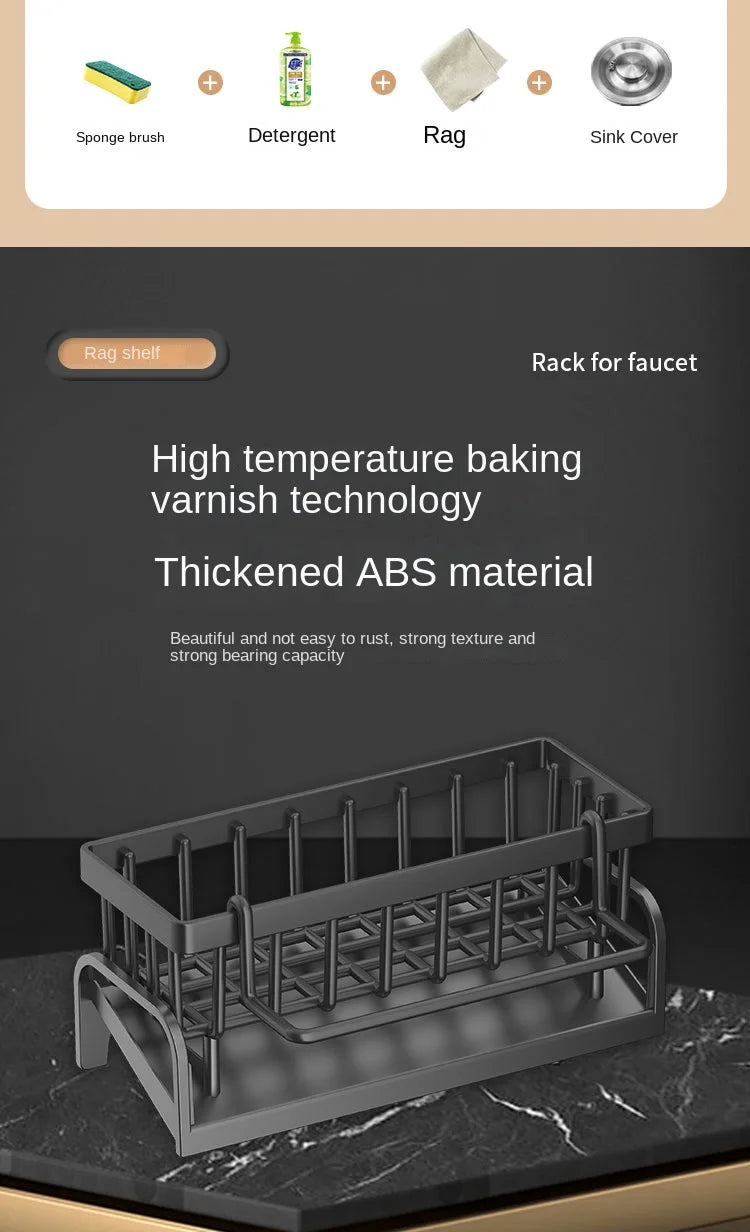 Kitchen Sink Sponge & Cleaning Cloth Storage Rack