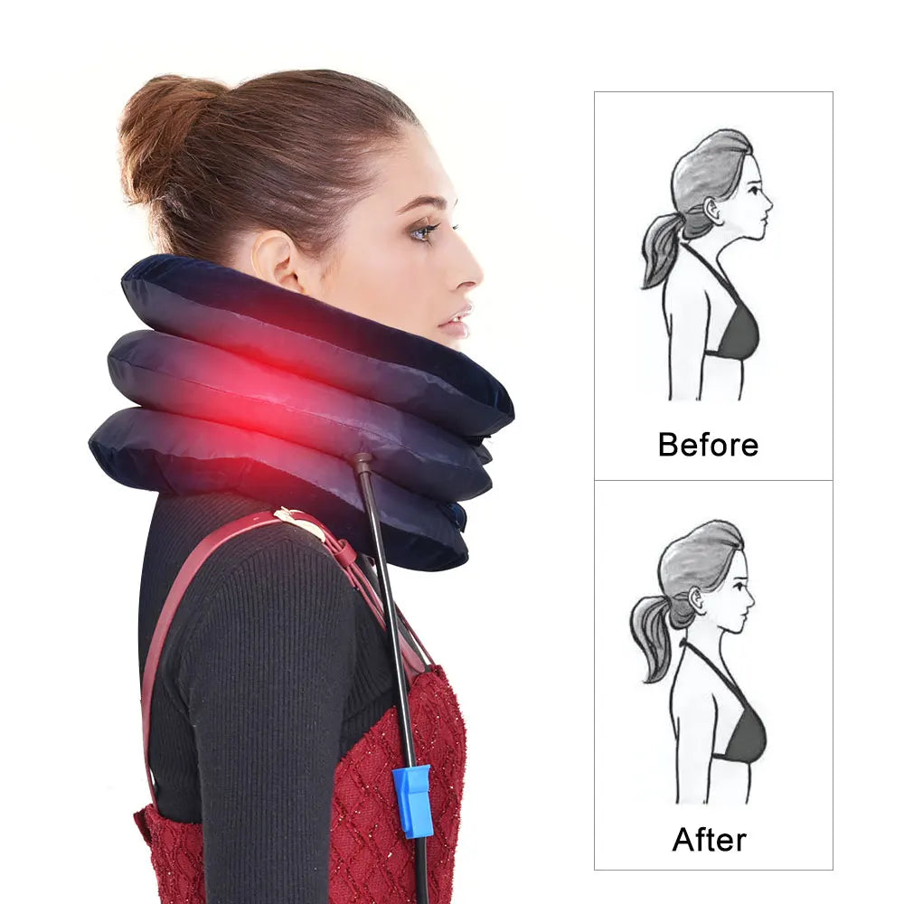 Inflatable 3-Layer Neck Brace for Pain Relief