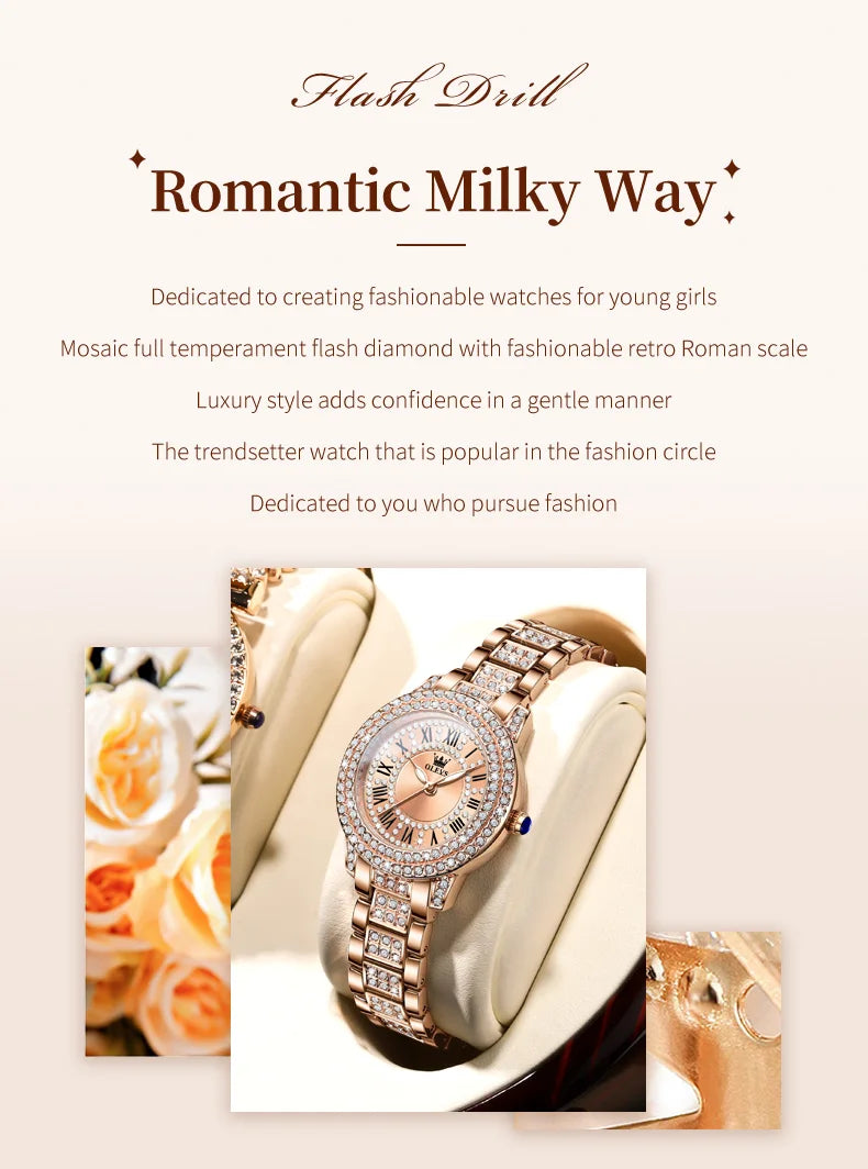 OLEVS Women’s Quartz Watch – Roman Dial