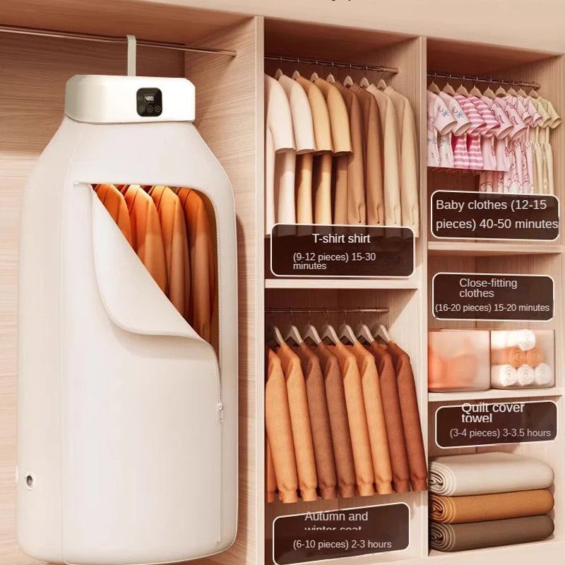 “Remote Control Electric Clothes Dryer – Multifunctional, Warm Air, Timer