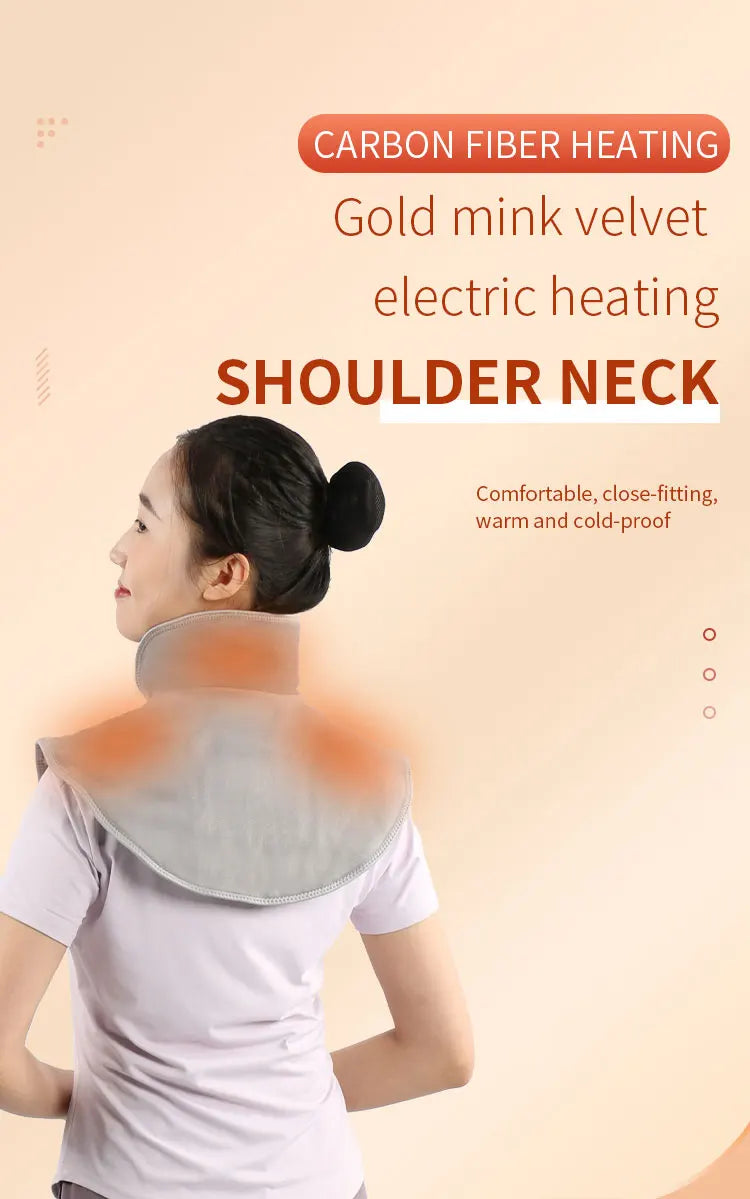 Electric Heated Shoulder & Neck Massager – USB Vibrating Wrap