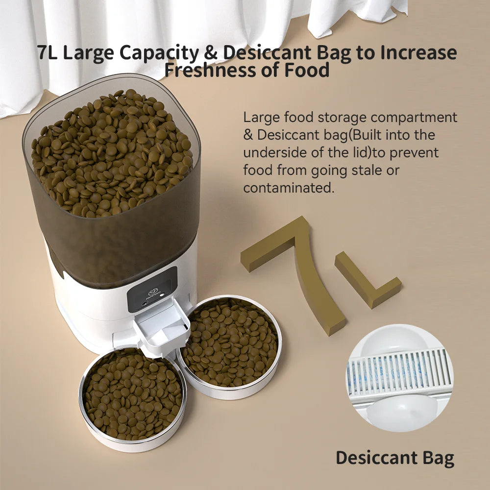 7L Dual Automatic Pet Feeder with Camera and WiFi