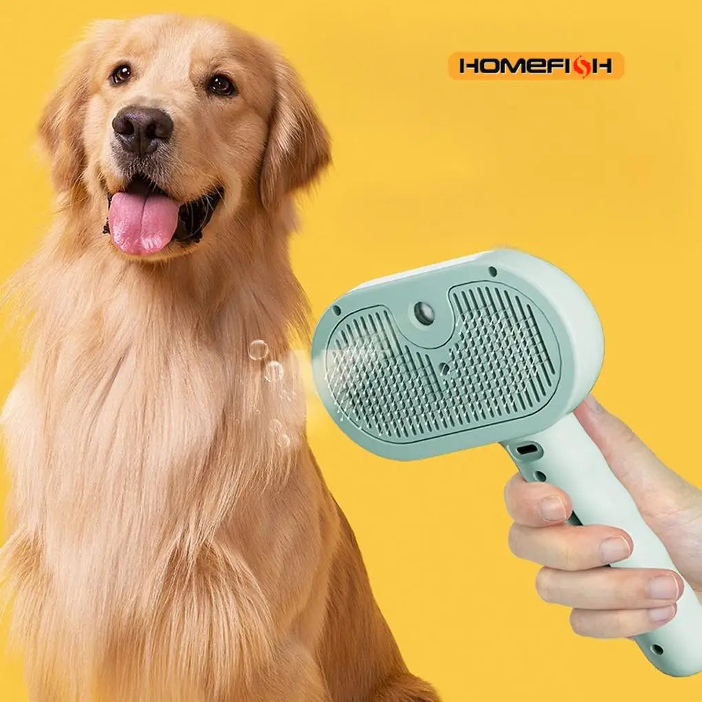 Steam Spray Dog Grooming Brush  Luxury Pet Brush