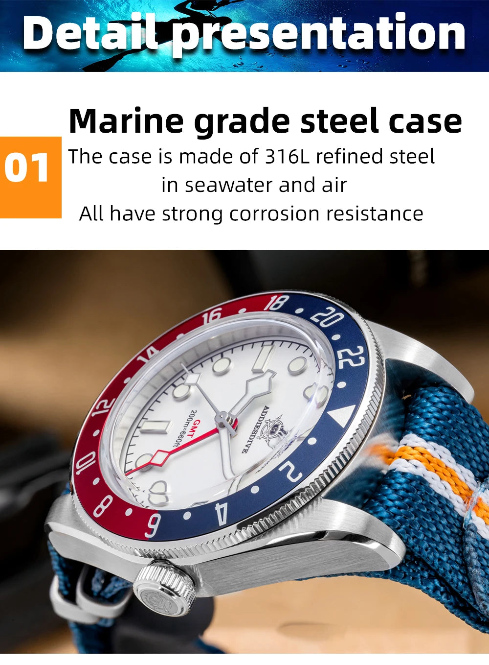 ADDIESDIVE GMT Diver Watch