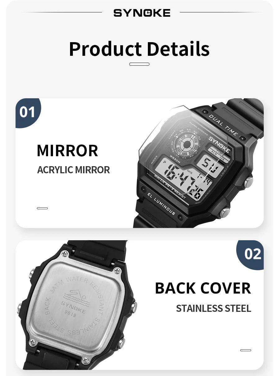 SYNOKE Men’s Digital Sports Watch