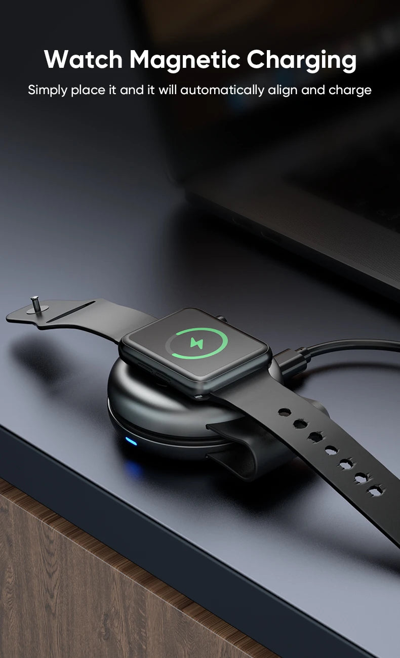 AUFU 3-in-1 Wireless Charger – Magnetic & Portable for iPhone & Apple Watch