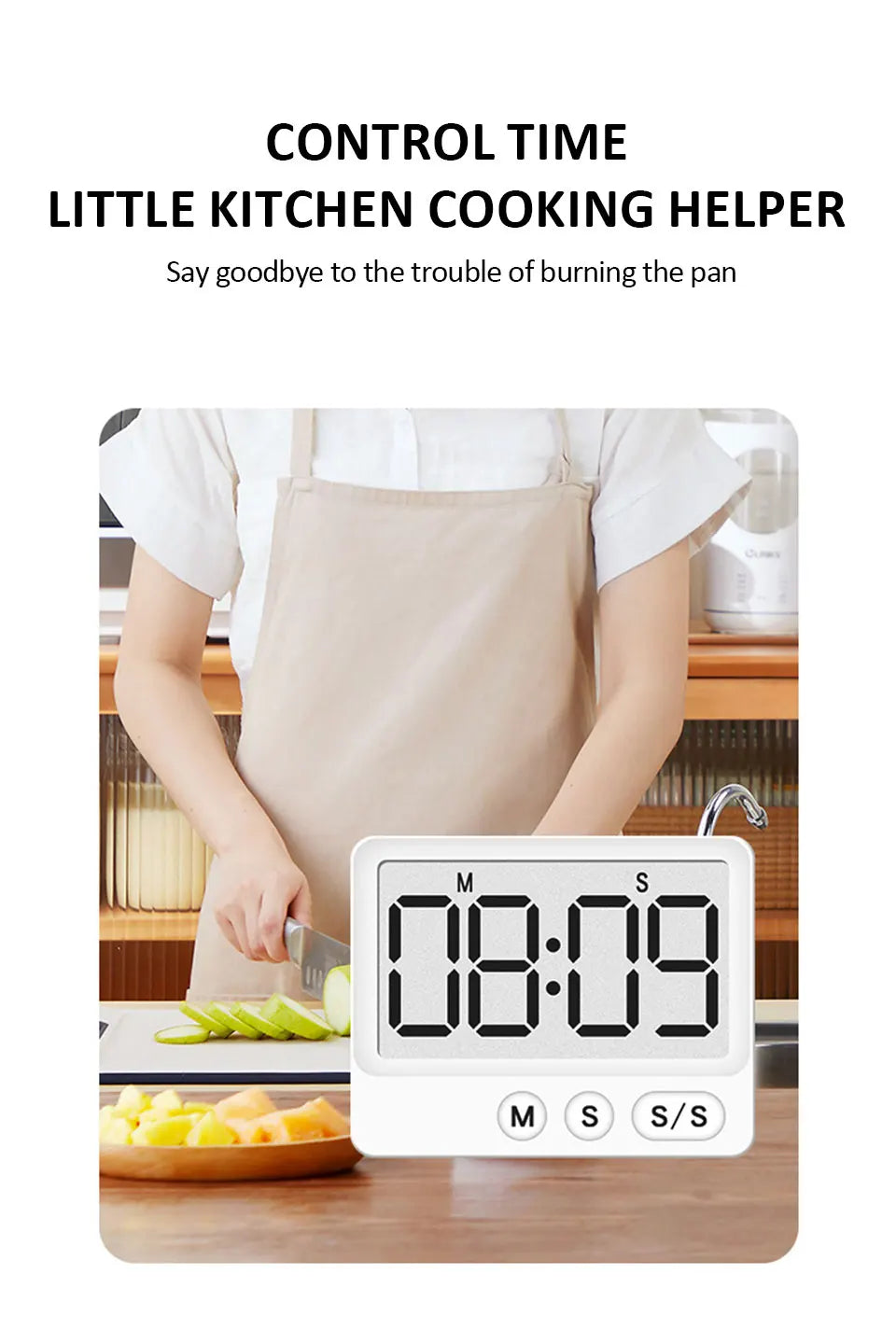 Digital Magnetic Countdown Timer – LCD Large Screen, Mute, Kids & Kitchen Use