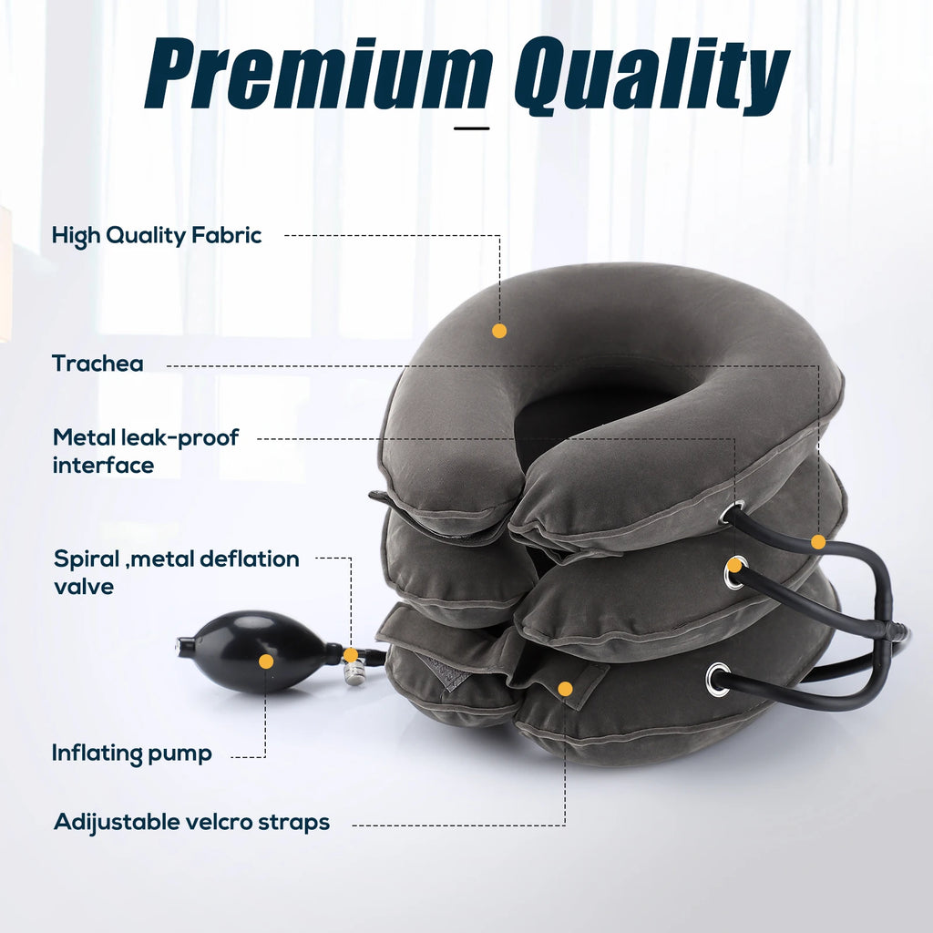 Inflatable 3-Layer Neck Brace for Pain Relief