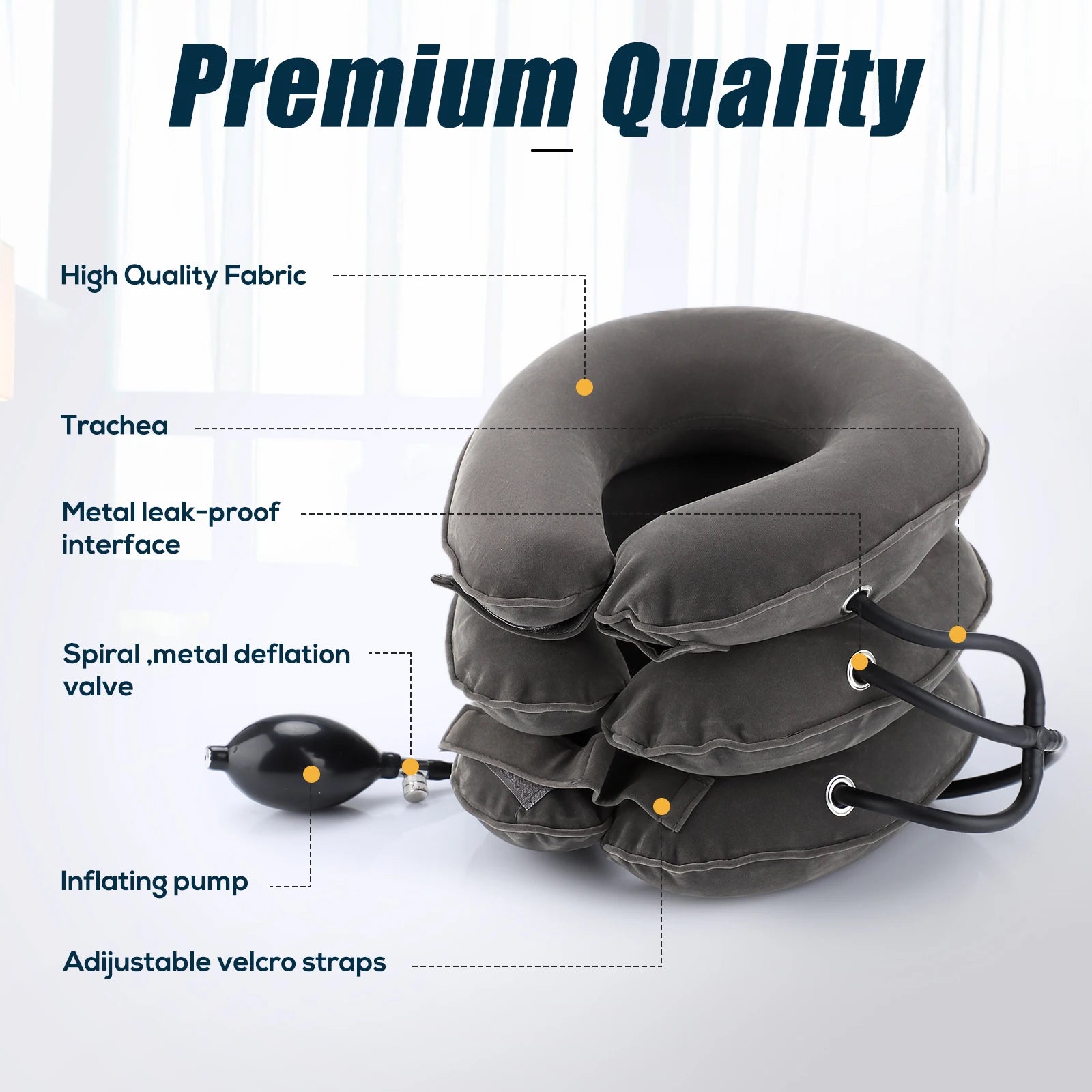 Inflatable 3-Layer Neck Brace for Pain Relief
