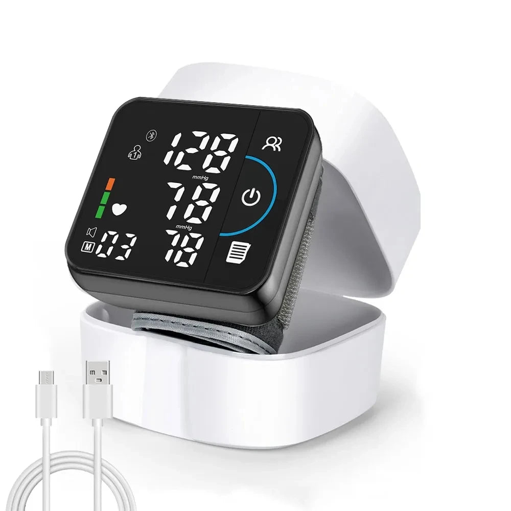 Smart Wrist Blood Pressure Monitor – Bluetooth & Voice