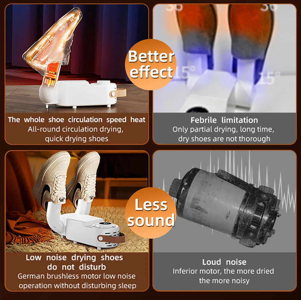 Portable Foldable Electric Shoe & Boot Dryer – 220V for Sneakers & Slippers