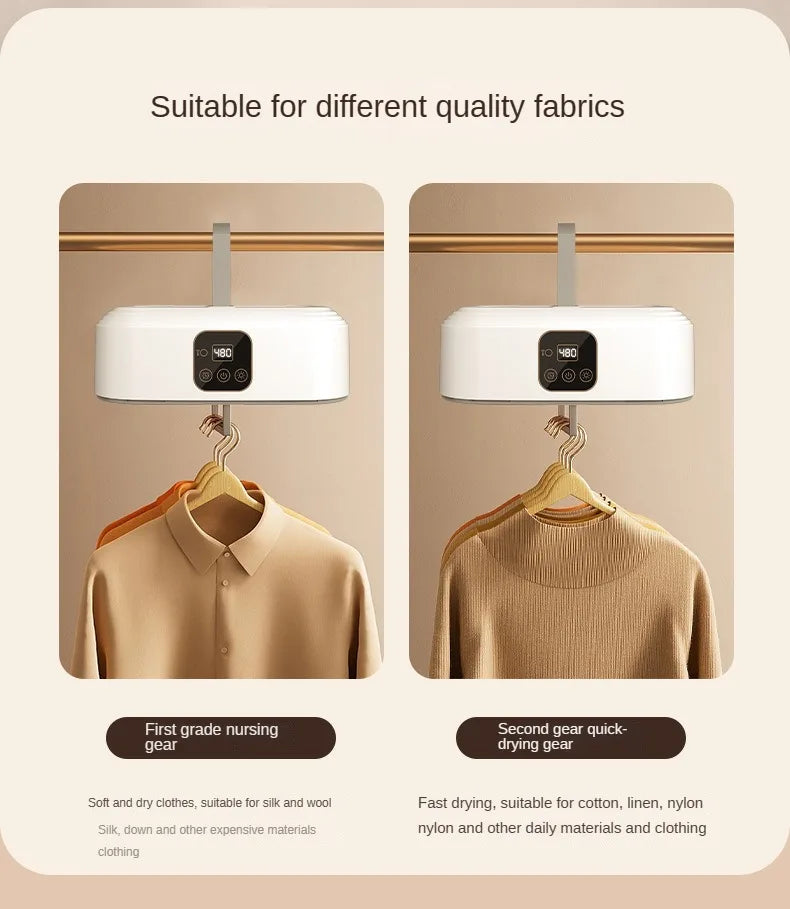 “Remote Control Electric Clothes Dryer – Multifunctional, Warm Air, Timer