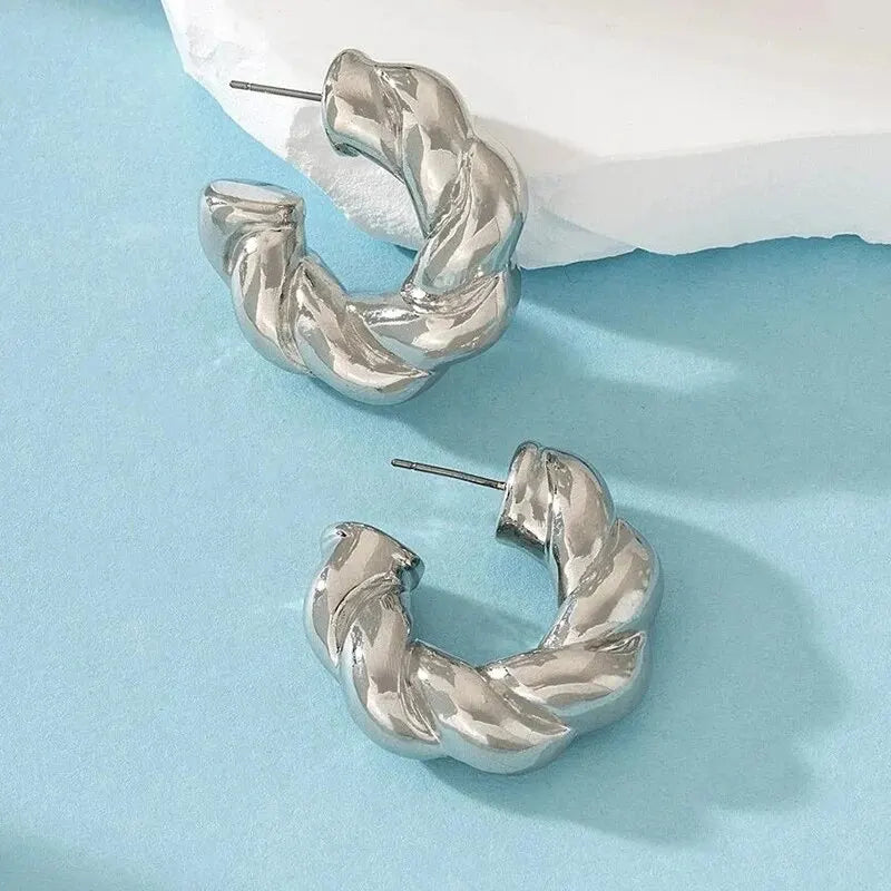 Gold Plated Crystal Hoops