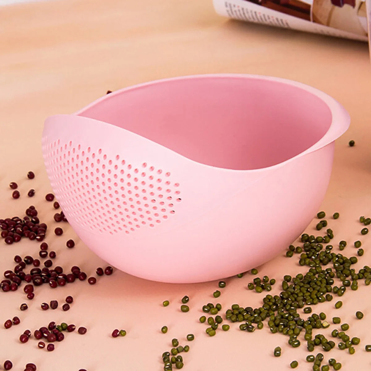 1/3 pcs – Colander Rice & Fruit Bowl with Handle, Kitchen Washing/Drain Basket