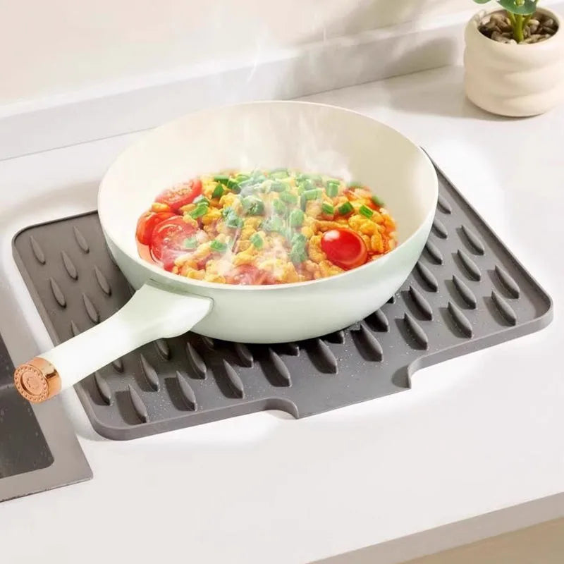Silicone Kitchen Drain Mat with Non-Slip Base