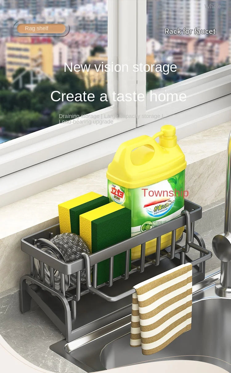 Kitchen Sink Sponge & Cleaning Cloth Storage Rack
