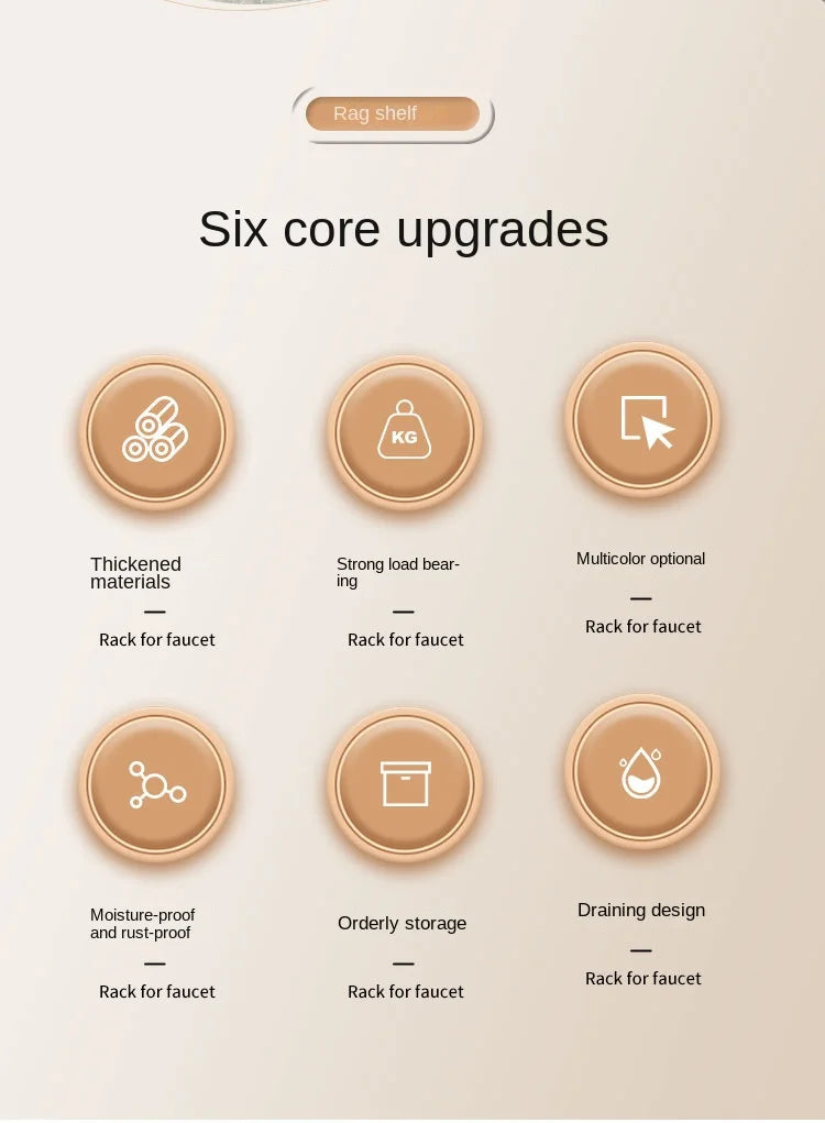 Kitchen Sink Sponge & Cleaning Cloth Storage Rack